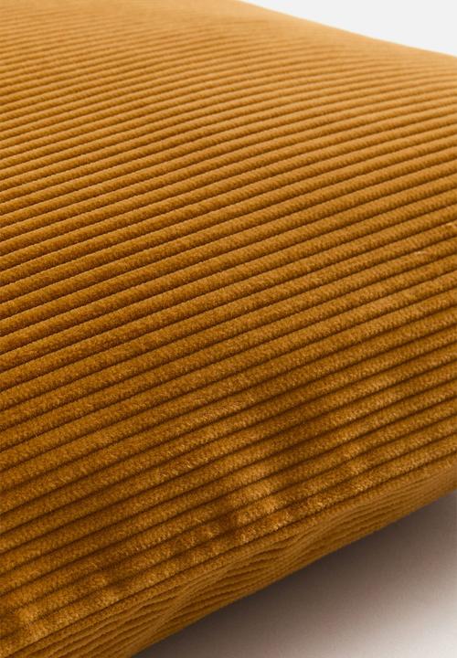 H&M - Corduroy cushion cover - mustard yellow