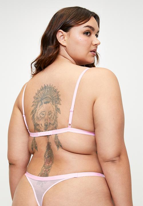 DORINA - Plus misha-3pp bralette - pink/pink/black