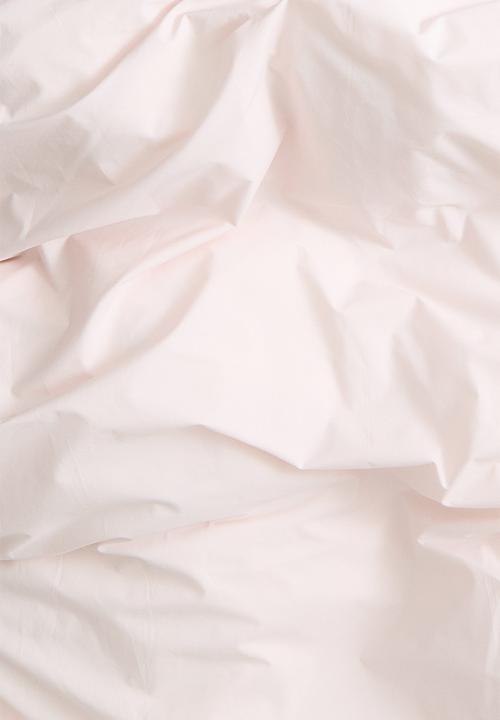 H&M - Double/king cotton percale duvet cover set - light pink 