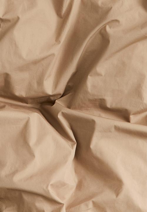 H&M - Double/king cotton percale duvet cover set - beige