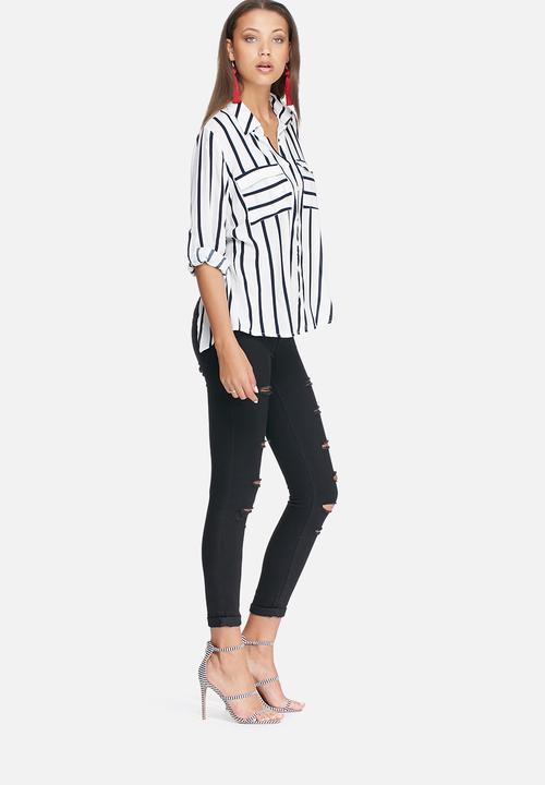 dailyfriday - Split back stripe shirt