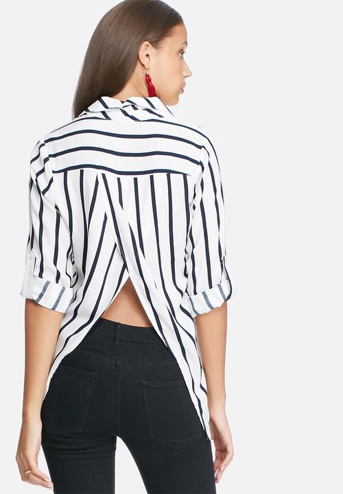 dailyfriday - Split back stripe shirt