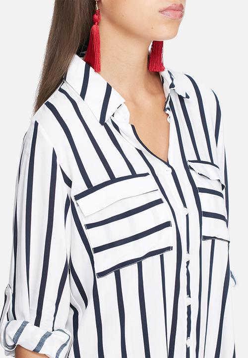 dailyfriday - Split back stripe shirt