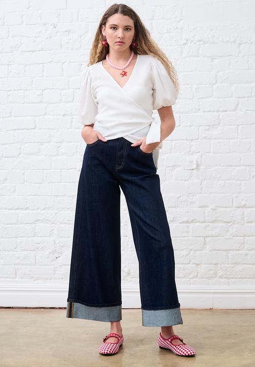 Me&B - Turn Up Stretch Jeans - Dark Wash