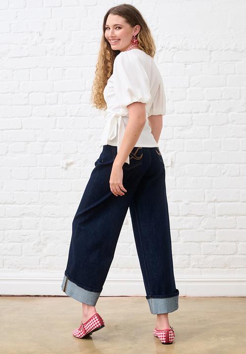 Me&B - Turn Up Stretch Jeans - Dark Wash
