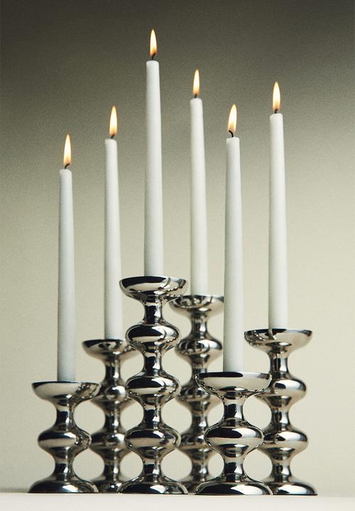 H&M - Metal candle holder - silver-coloured