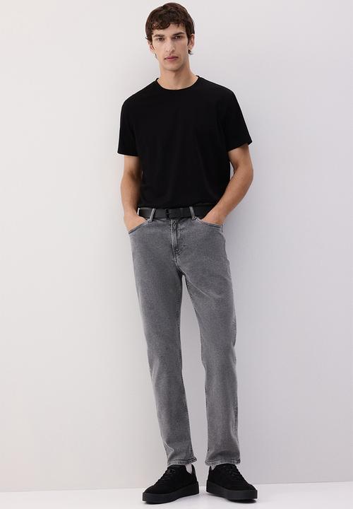 Straight regular jeans - dark grey - 1008549039