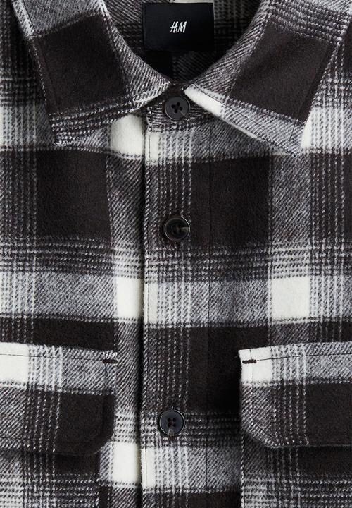 H&M - Regular fit flannel overshirt - brown checked
