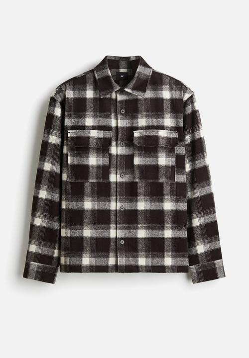 H&M - Regular fit flannel overshirt - brown checked
