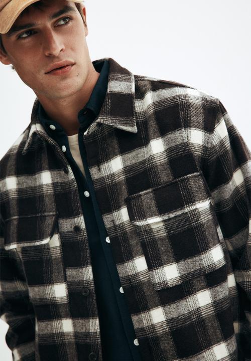 H&M - Regular fit flannel overshirt - brown checked
