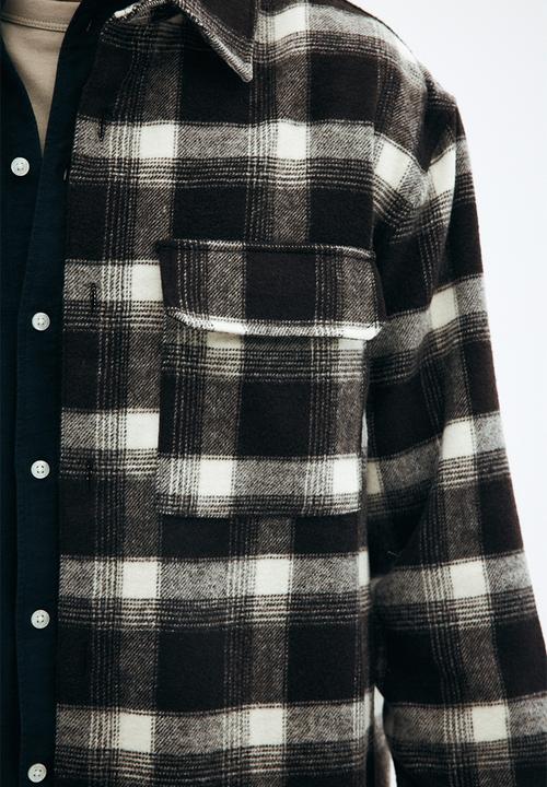 H&M - Regular fit flannel overshirt - brown checked