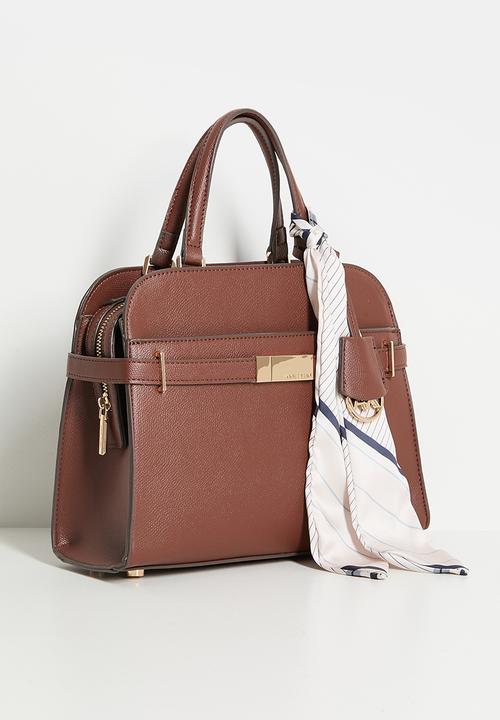 Anne Klein - Exclusive Medium Satchel With Detachable Strap Bag-Walnut
