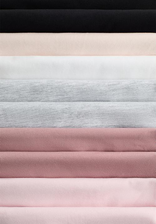 H&M - 10-pack cotton hipster briefs - white,beige,black,grey,pink