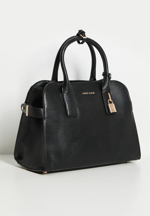 Anne Klein - Exclusive Small Curved Satchel With Detachable Strap Bag-Black