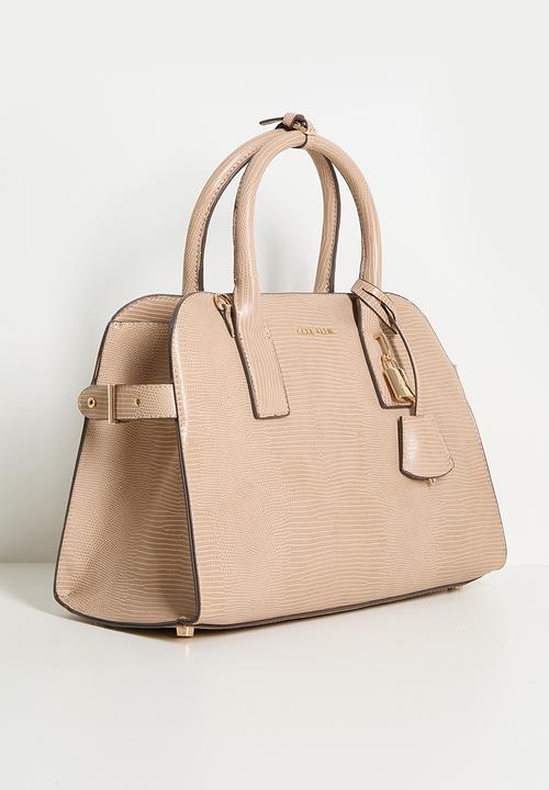 Anne Klein - Exclusive Small Curved Satchel With Detachable Strap Bag-Mocha