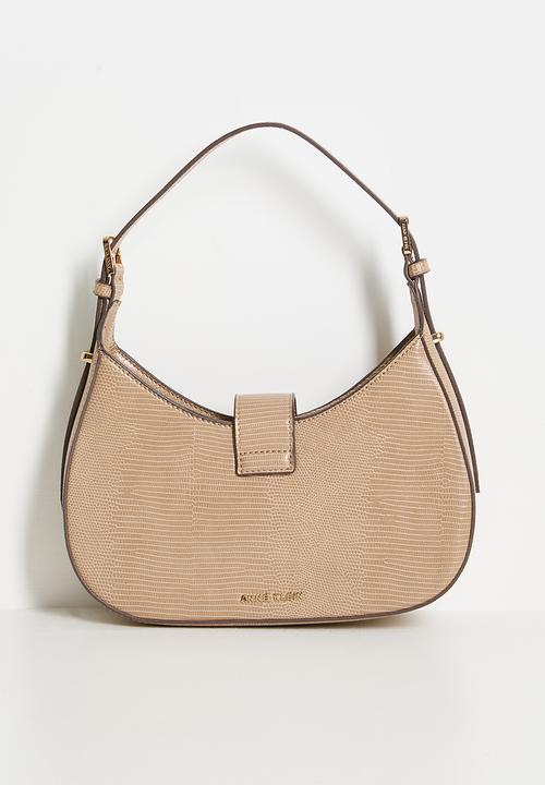 Anne Klein - Exclusive Small Curved Shoulder Bag With Detachable Strap-Mocha