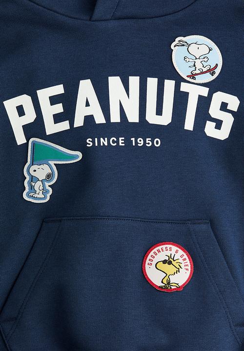 H&M - Printed hoodie - navy blue snoopy