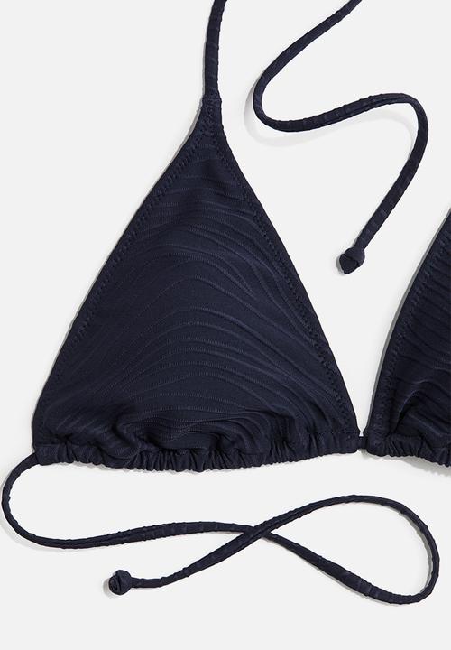 H&M - Padded triangle bikini top - navy blue