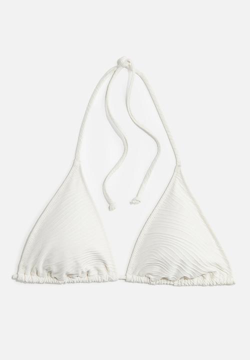 H&M - Padded triangle bikini top - cream 