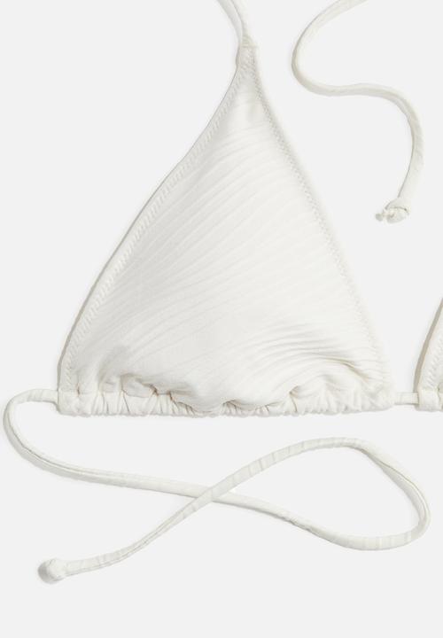 H&M - Padded triangle bikini top - cream 