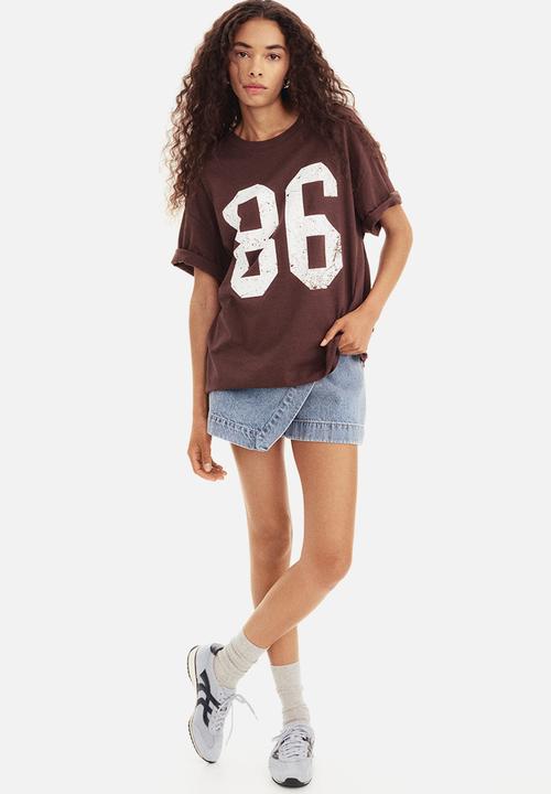H&M - Oversized printed t-shirt - brown 86