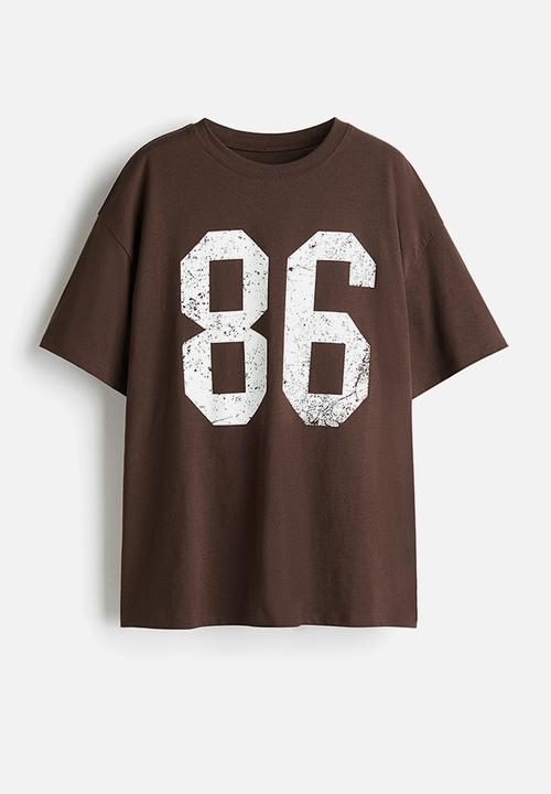 H&M - Oversized printed t-shirt - brown 86