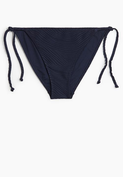H&M - Tie tanga bikini bottoms - navy blue