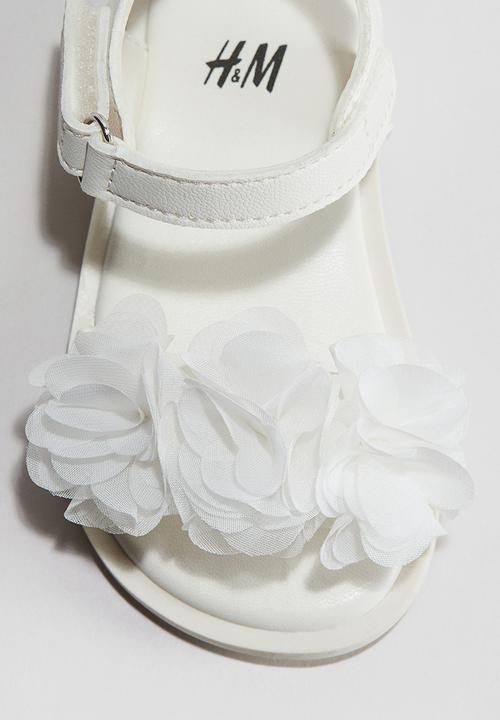 H&M - Appliquéd sandals - white