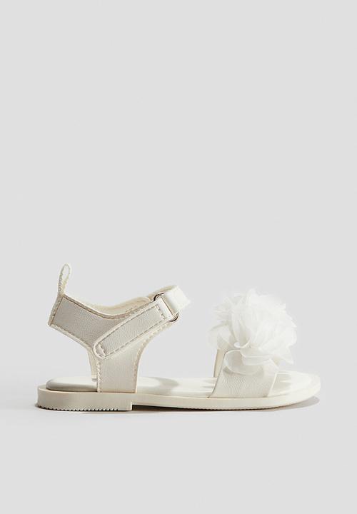 H&M - Appliquéd sandals - white