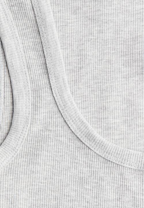 H&M - Ribbed vest top - light grey marl