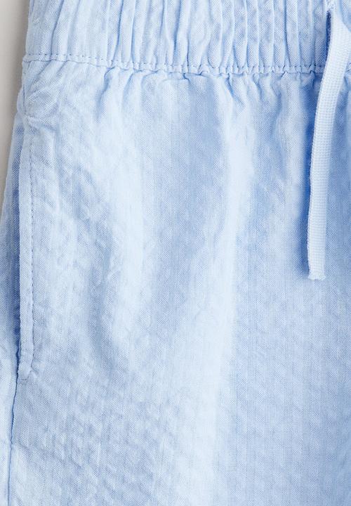 H&M - Cotton seersucker shorts - light blue