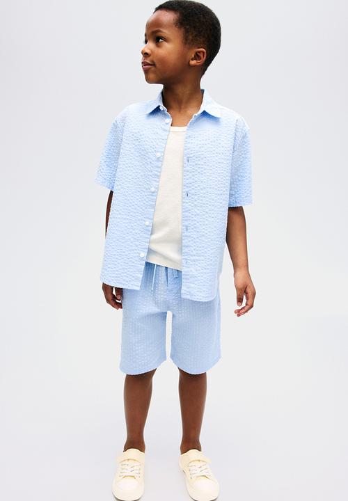 H&M - Cotton seersucker shorts - light blue