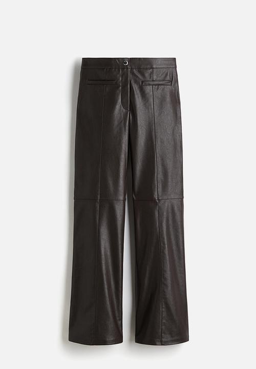 H&M - Coated trousers - dark brown