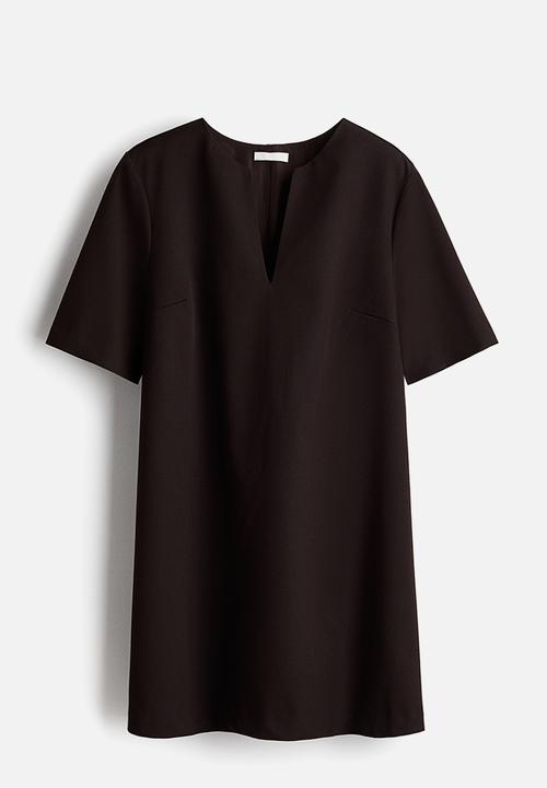 H&M - Short-sleeved dress - dark brown