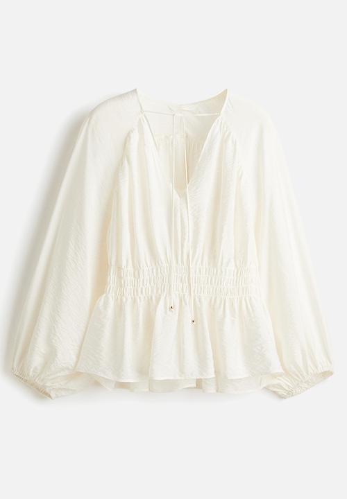 H&M - Smocked blouse - white