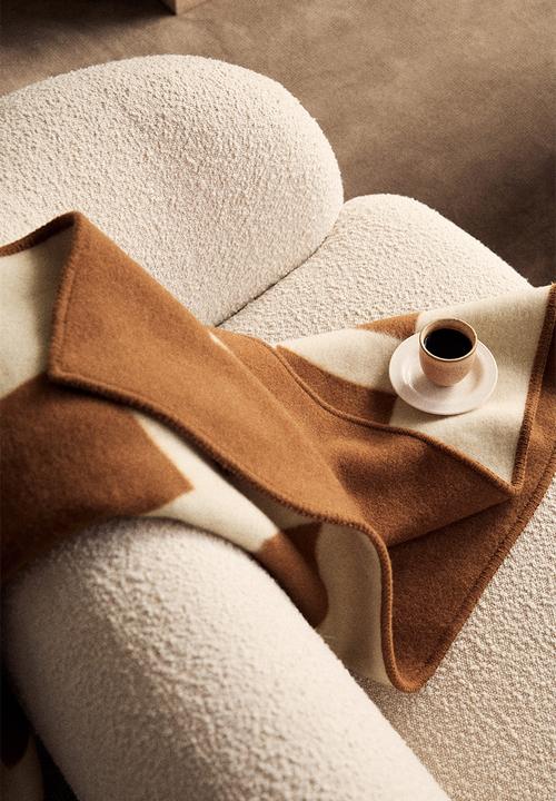 H&M - Wool-blend blanket - brown/colour block
