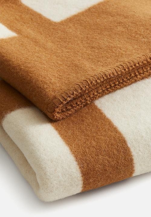 H&M - Wool-blend blanket - brown/colour block