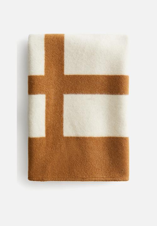H&M - Wool-blend blanket - brown/colour block