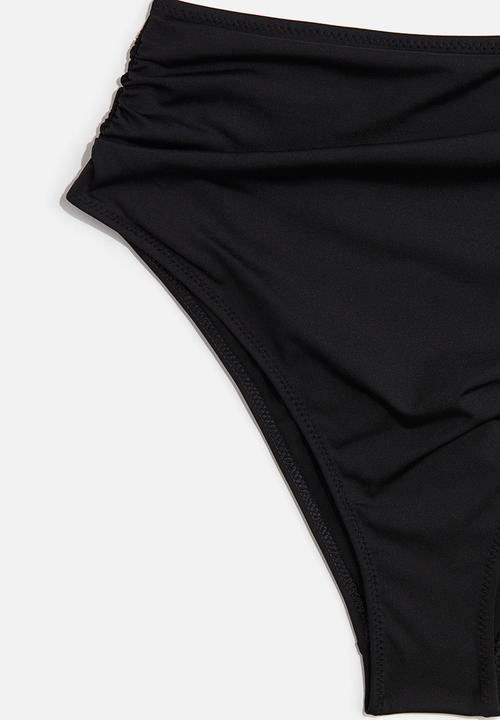 H&M - High waist cheeky bikini bottoms - black