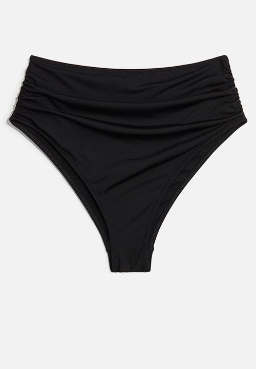 H&M - High waist cheeky bikini bottoms - black