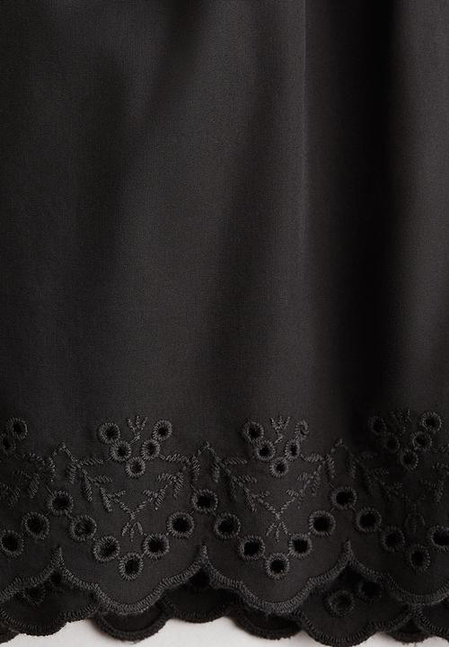 H&M - Broderie anglaise cotton shorts - dark grey