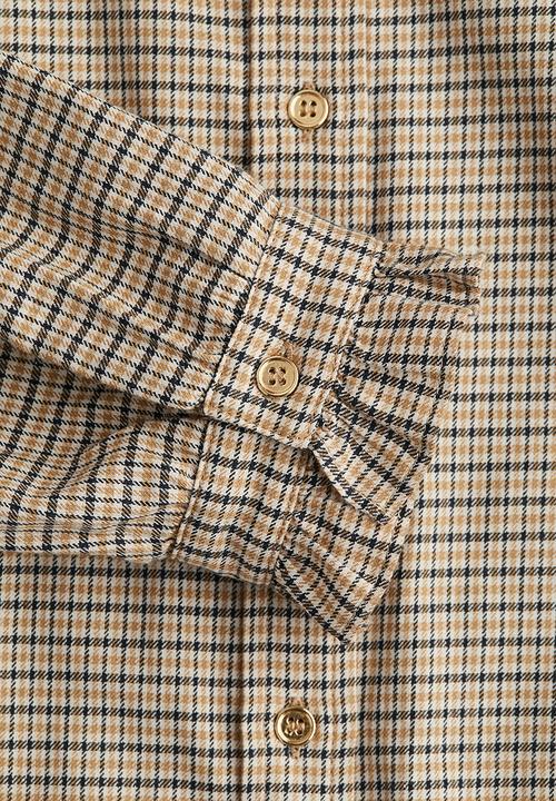 H&M - Frilled-collar blouse - beige/checked