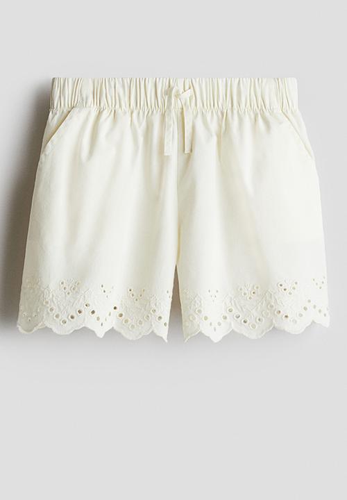 H&M - Broderie anglaise cotton shorts - cream
