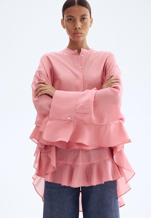 H&M - Flounced blouse - pink