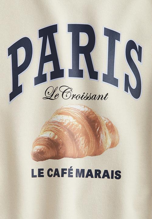 H&M - Printed sweatshirt - cream paris
