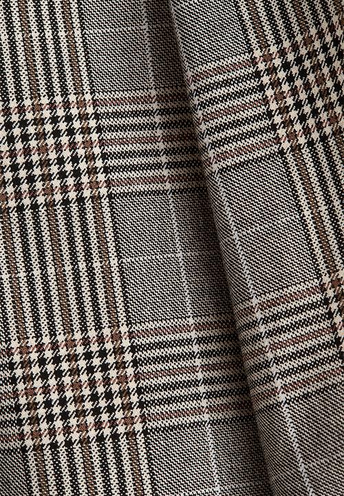 H&M - Flared-skirt dress - beige checked 