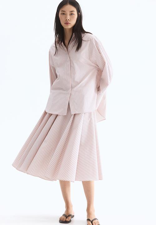 H&M - Jacquard-weave shirt - powder pink striped