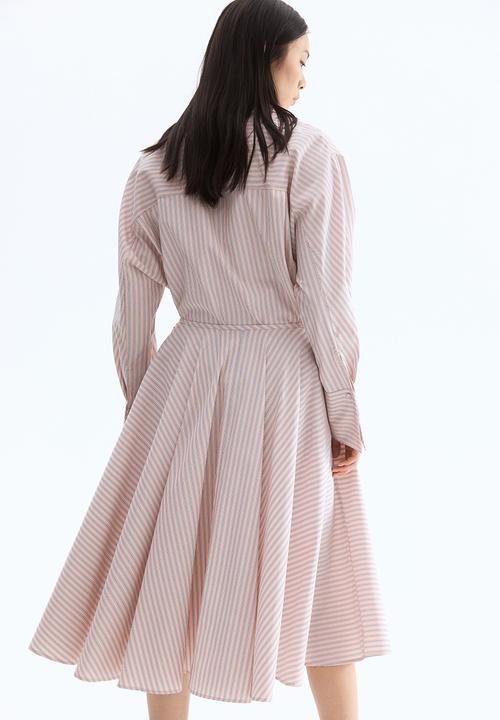H&M - Jacquard-weave skirt - powder pink striped