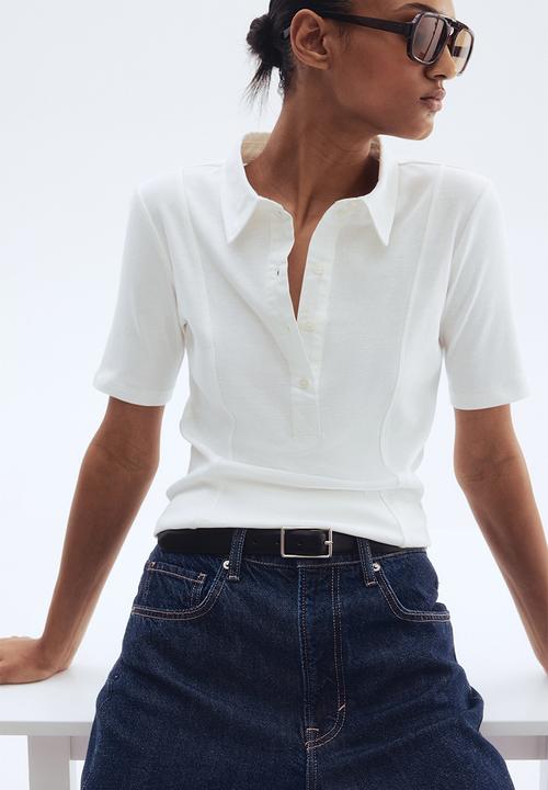 H&M - Collared top - white