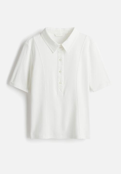 H&M - Collared top - white